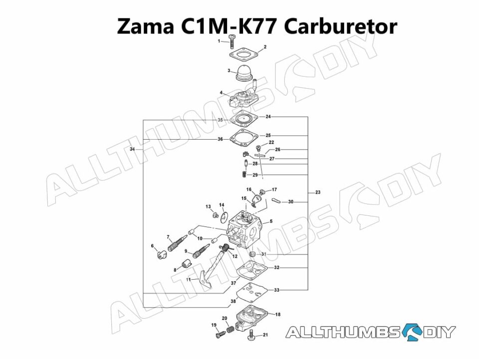 Carburetor Carb Repair Kit for Zama C1M-K77 For Echo Part # 12530008360