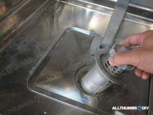 bosch dishwasher water in bottom